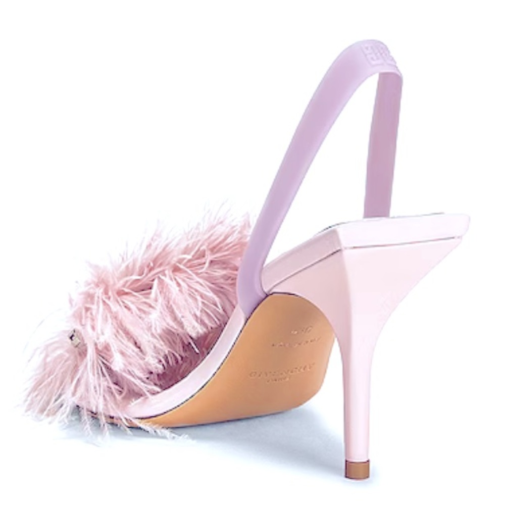 NWT GIVENCHY FEATHER CHAINED SLINGBACK SANDALS - Picture 6 of 7